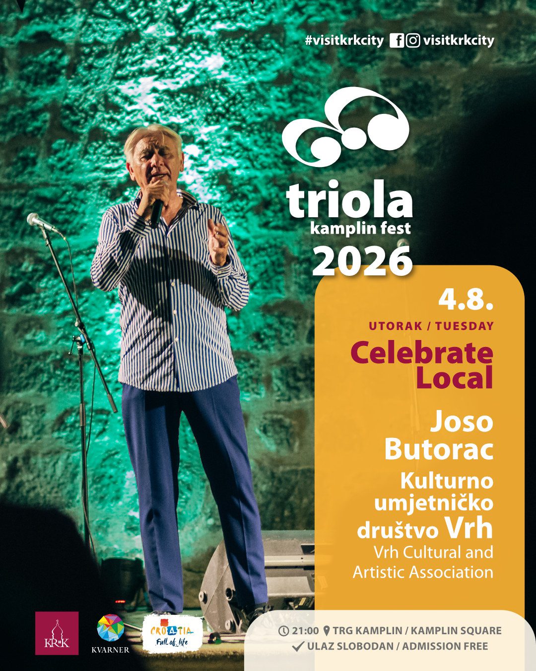 Joso Butorac and the Vrh Cultural and Artistic Association in the town of Krk